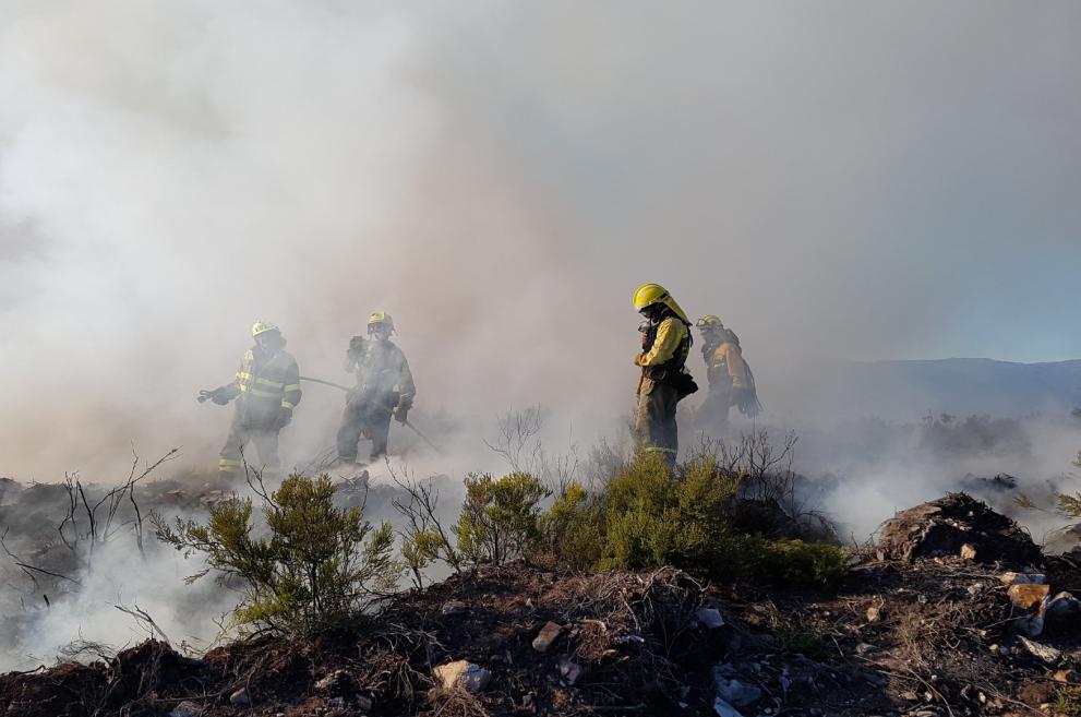 A burn exercise by the Spanish reinforcement brigade for forest fires