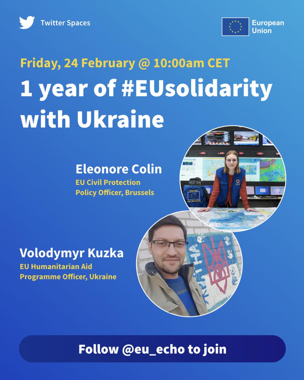 Graphic promoting the ECHO TwitterSpaces event on the Ukraine war