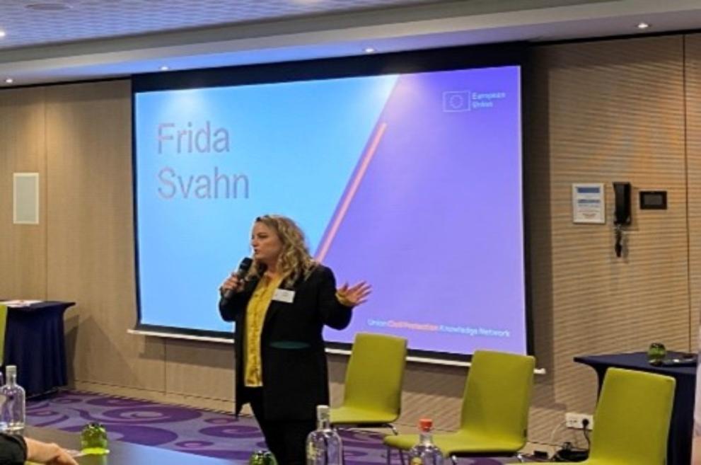 Frida giving a presentation for the UCPKN