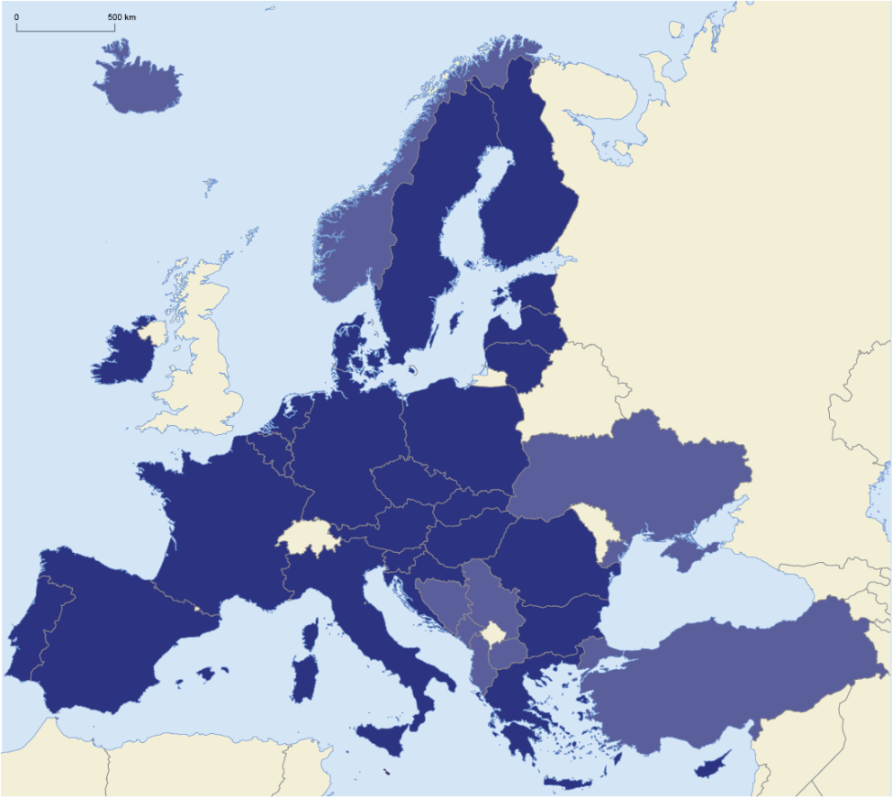 Map Europe UCPM with Ukraine
