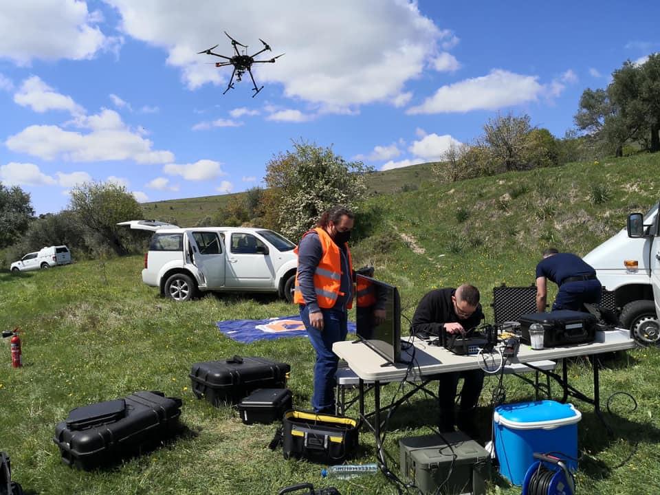 A drone during a field exercise in Cyprus from the project ARTION