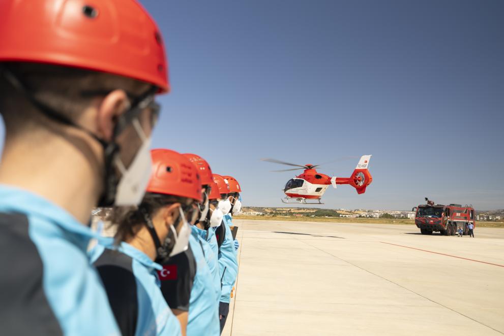 Helicopters and a medical team during the last  EU-ModEX exercise in Türkiye