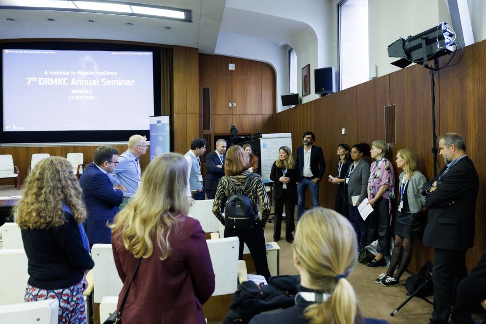 Participants in one of the workshops during the 7th Disaster Risk Management Knowledge Centre (DRMKC) Annual Seminar