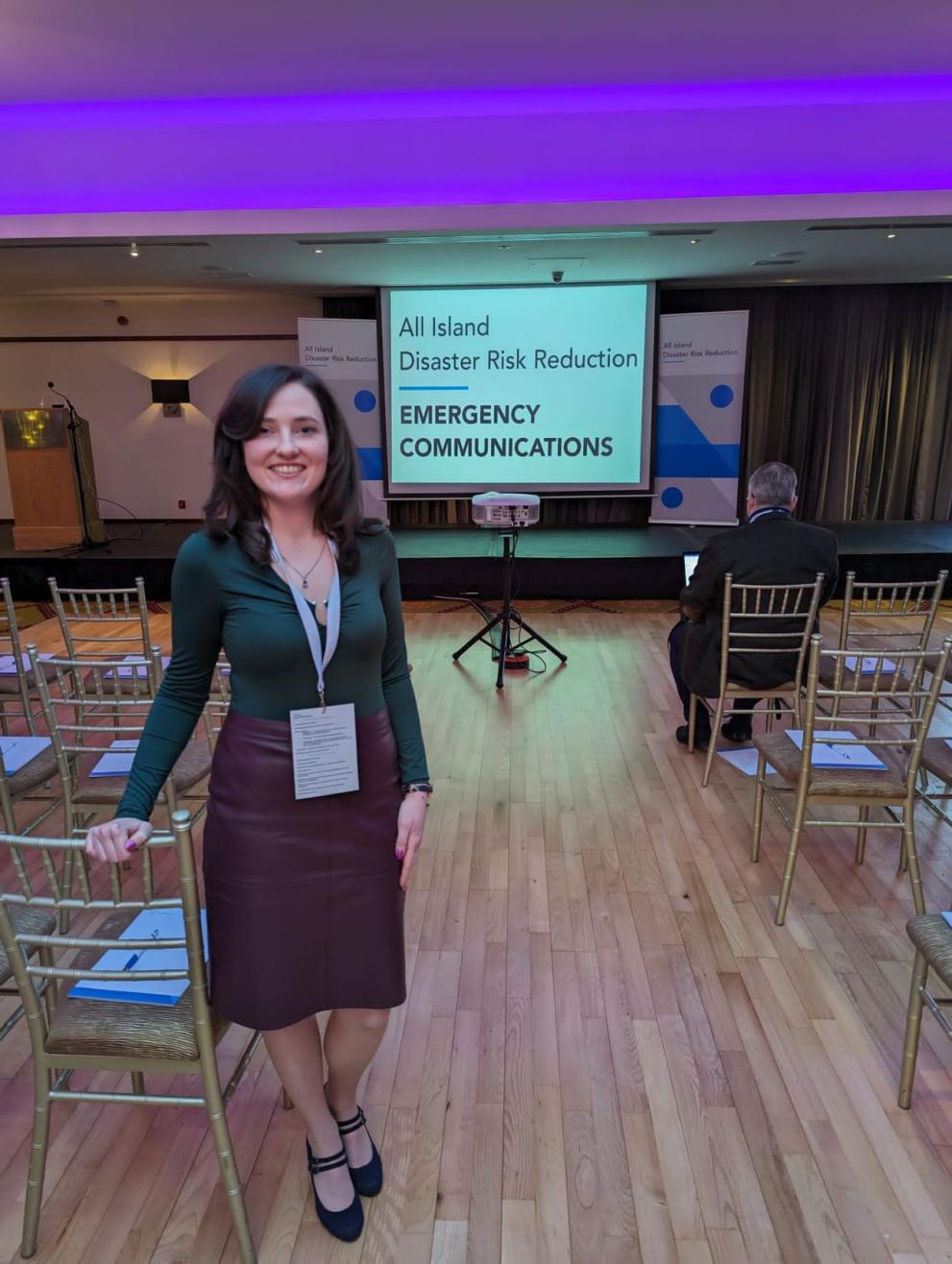 Niamh Reilly during a Disaster Risk Reduction Conference.
