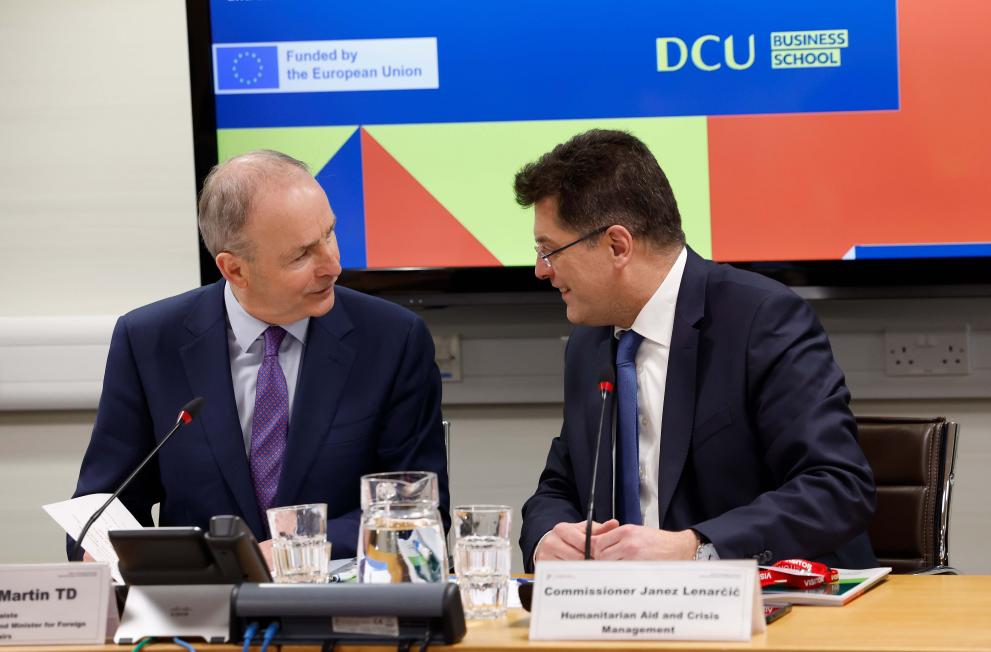 FUTUREPROOF's Project Coordinator talking with the Commissioner.