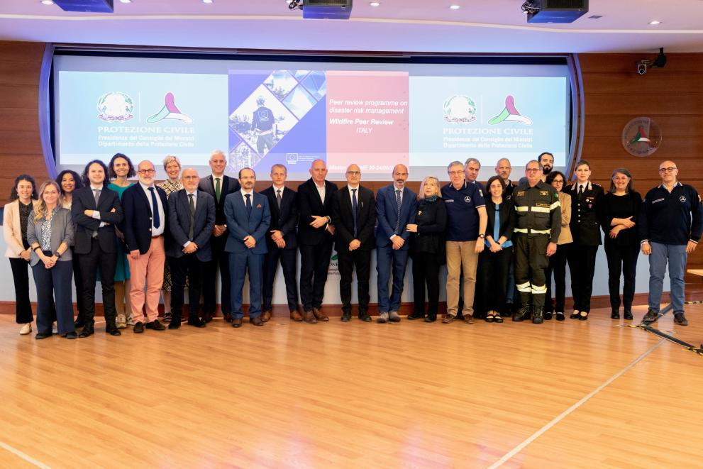 Italy Wildfire Peer Review group of experts during the one of the sessions.