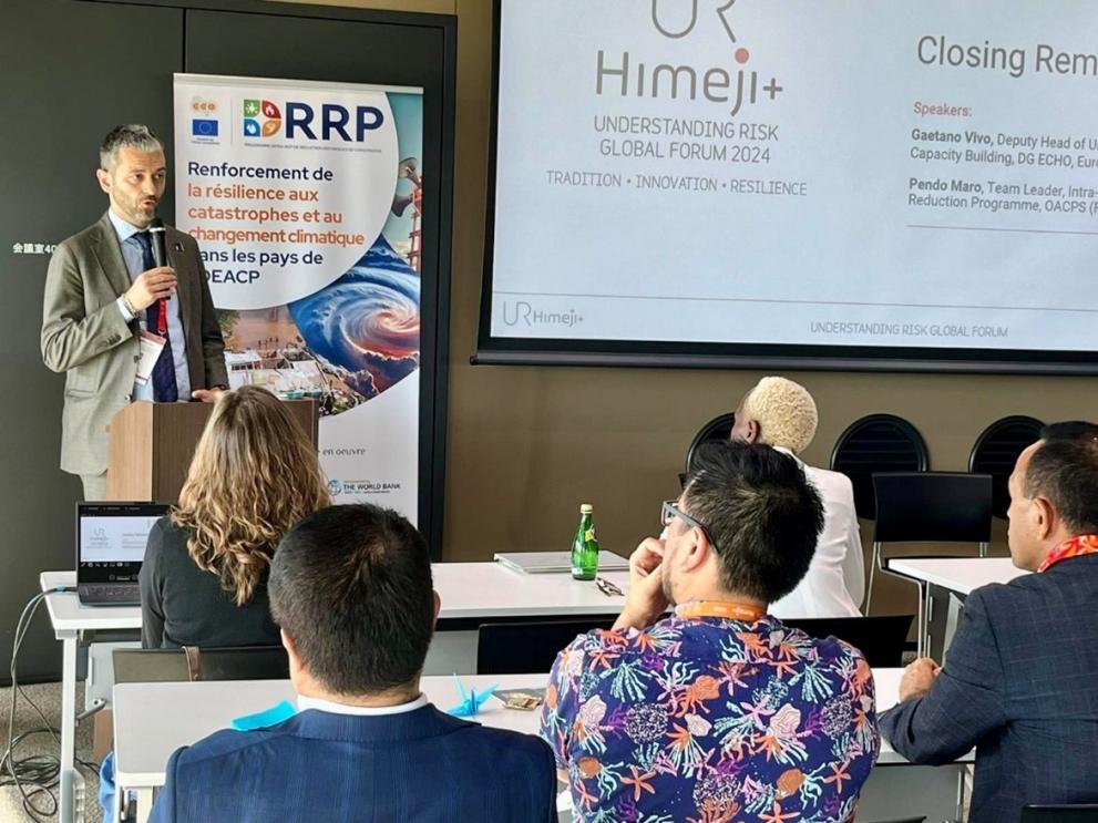 Gaetano Vivo during an event and closing-remarks-at-the-focus-day-on-innovative-risk-reduction-and-recovery-solutions-for-acp-countries