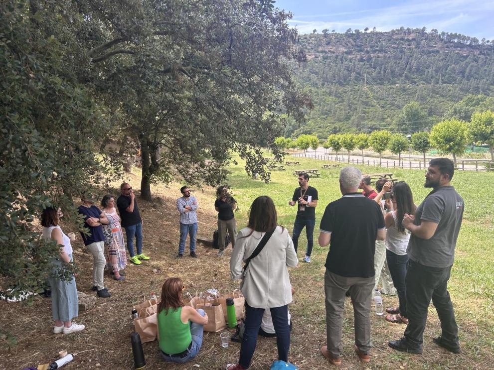 Field visit of the first FIRE-SCENE Exchange and Training Meeting in the Pont de Vilomara Fire (2022), Catalonia, Spain. Credit: FIRE-SCENE 