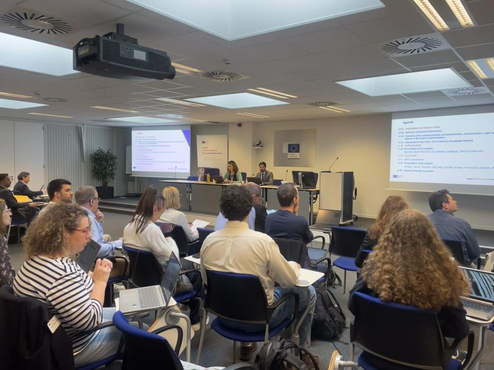 Participants during the last Kick-Off meeting during a presentation.