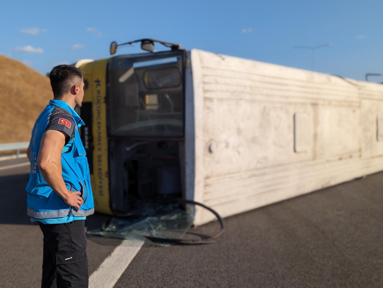 Damaged road and lorry during the EU MODEX