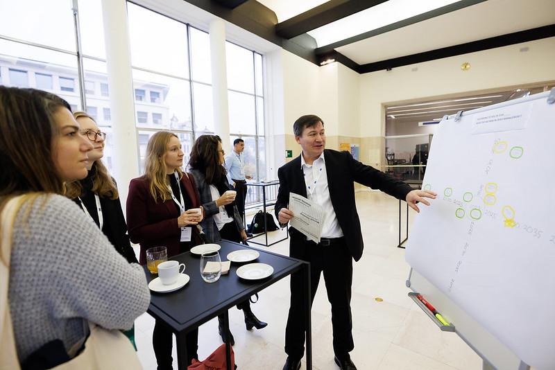 Exchange of ideas prior to the development of a workshop during one of the break-out sessions.