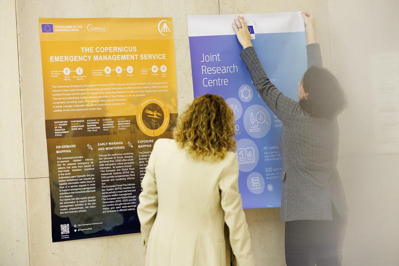 Knowledge Network members preparing the venue for the event.