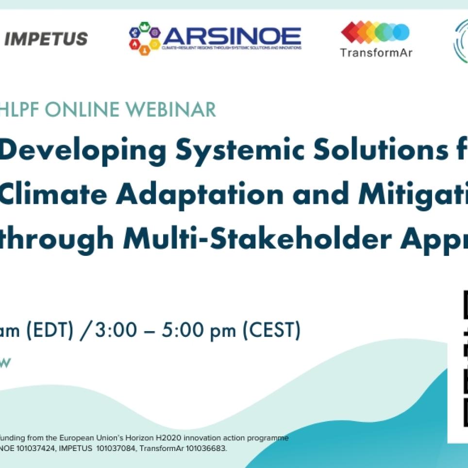 Developing Systemic Solutions for Climate Adaptation Online Webinar
