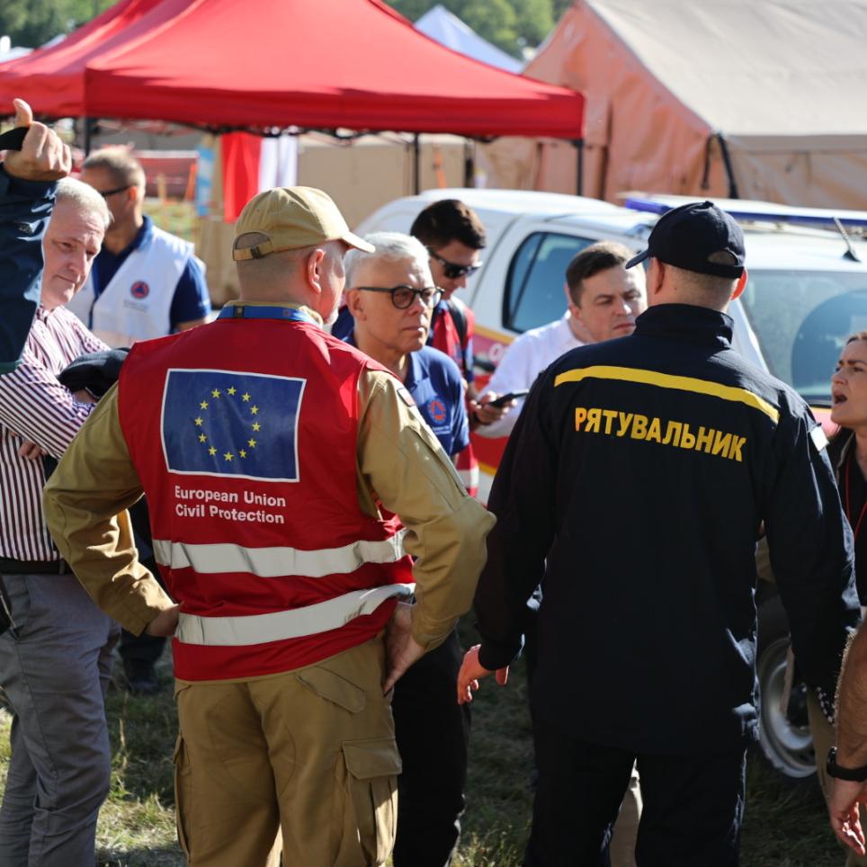 Director-General Maciej Popowski visits the exercise © KG PSP, 2023.