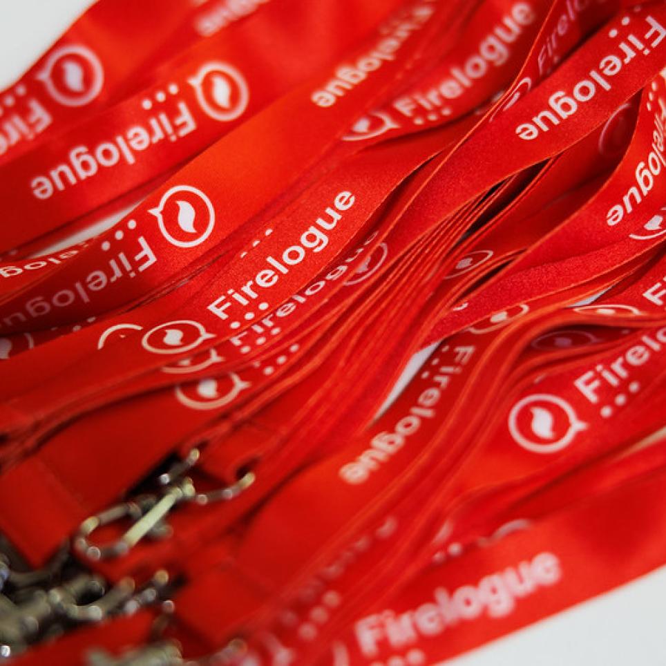 Firelogue lanyards.