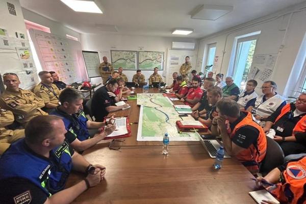 A meeting during one of the EU MODEX field exercise in Poland