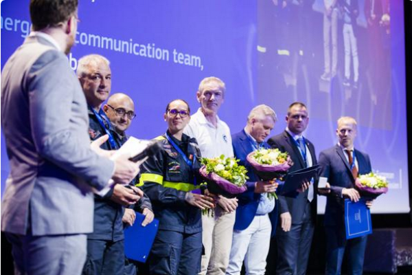 The teams receiving their medals at the CPF 2022