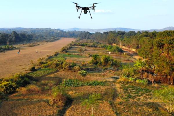 A drone above Antananarivo, Madagascar.