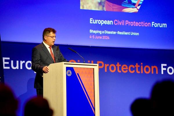 Commissioner Janez Lenarčič doing his Closing remarks at the CP Forum.
