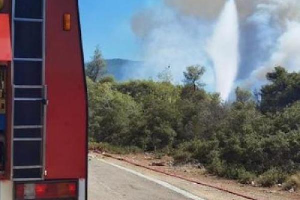 Helicopter during a wildfire extinction.