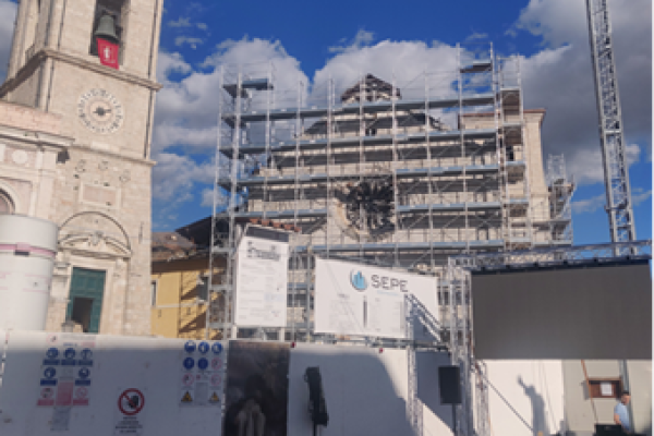 Norcia, main square,