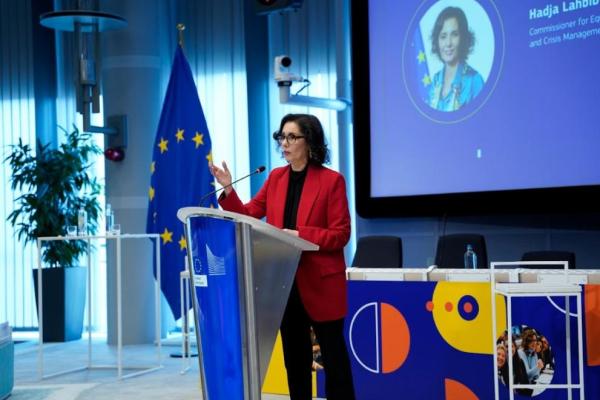Hadja Lahbib, Commissioner for Equality, Preparedness and Crisis Management during the European Citizen' Panel.