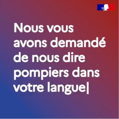 Screenshot of the social media campaign reading "how do you say firefighter in your language"?