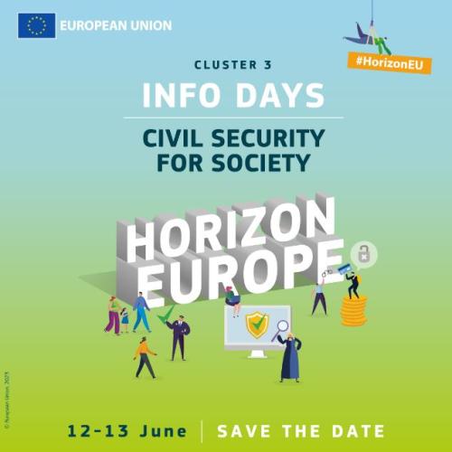 Logo for Horizon Europe Cluster 3 info days in 2024