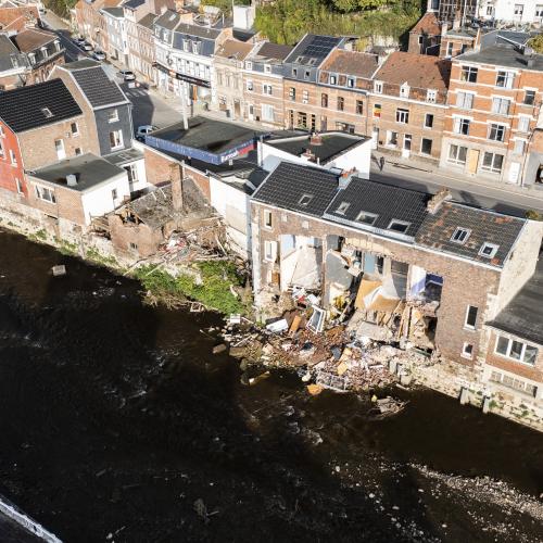 Houses in Belgium (Namur) affected by floods.