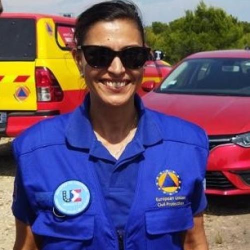 Donatella during a Domino exercise.