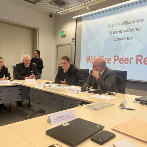 Participants during a presentation during the last Peer Review mission.