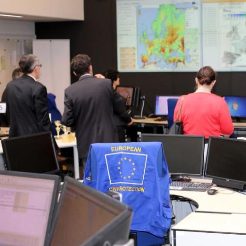The first EU-Australia Senior Official Dialogue on Development Cooperation and Humanitarian Affairs took place on Friday 19 June. Following the joint dialogue, a presentation and tour of DG ECHO's Emergency Response Coordination Centre (ERCC) followed.  Photo credit: EU/ECHO Patrick Marsoul   