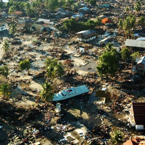 Devastating area after Indian Ocean Tsunami.