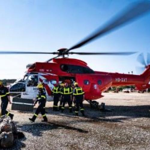 A helicopter during one EU MODEX exercise.