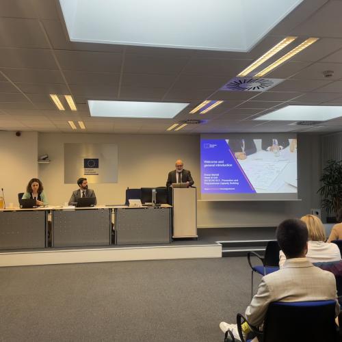 Participants during the last Kick-Off meeting during a presentation.