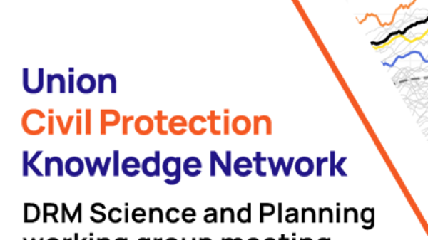 visualised text logo of the UCPKN disaster risk management science and planning working group meeting