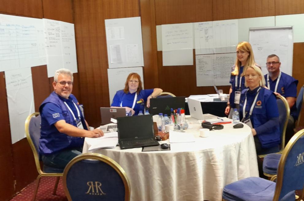 The EUCPT working with the HNS cell of Jordan Civil Defense and the EU teams together
