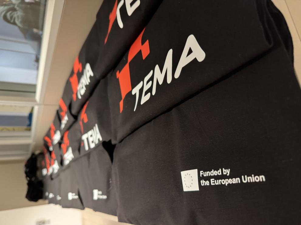 Materials with TEMA branding