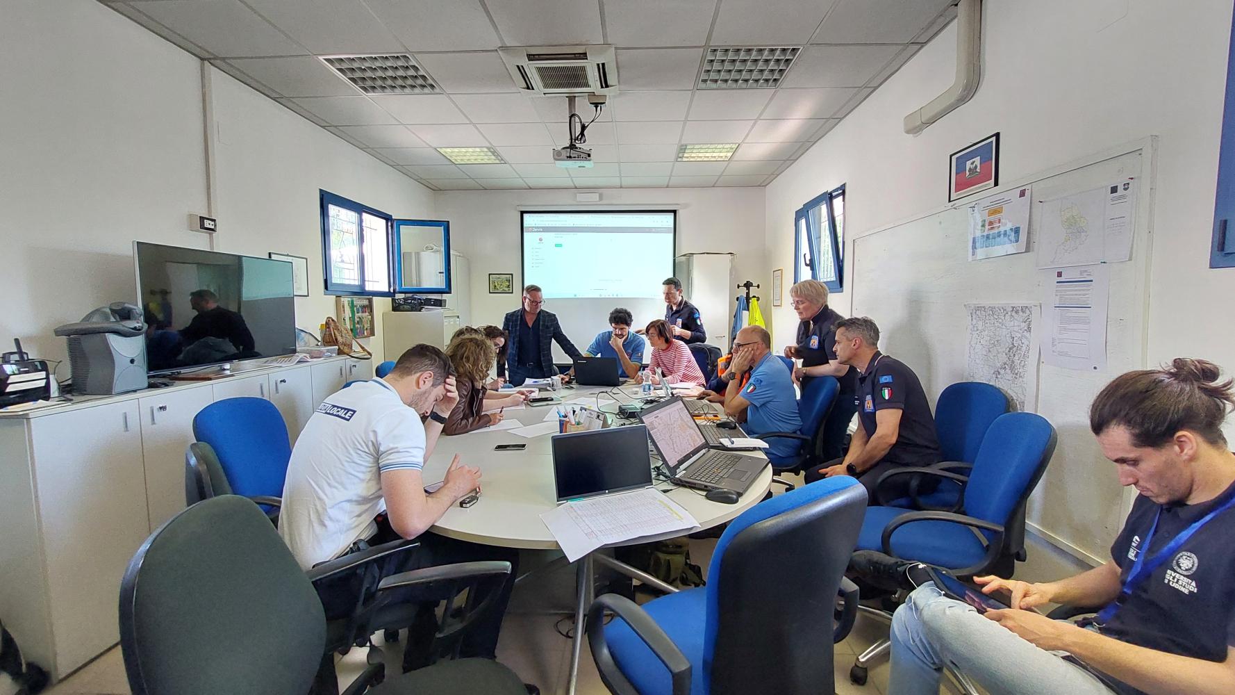 Municipal Operative Centre of Pordenone during the exercise