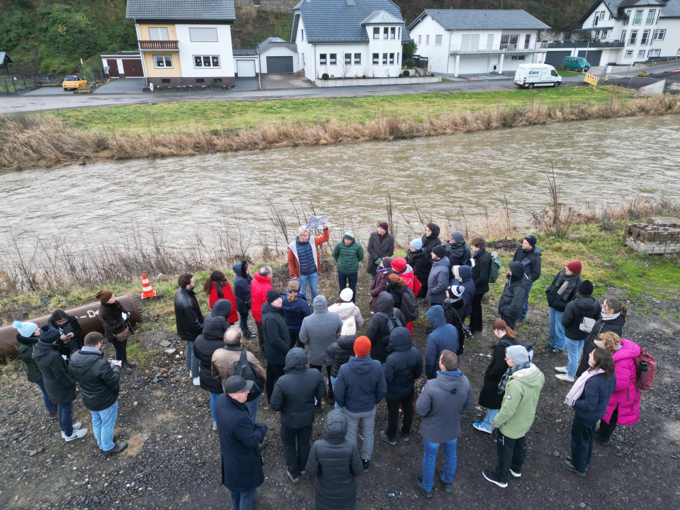 The participants during a presantation on the flood in the Ahr valley in July 2021.