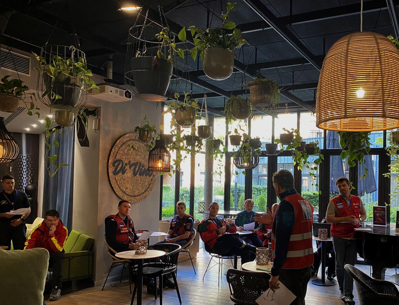 The Modules receive the daily startex briefing from the chief exercise control.