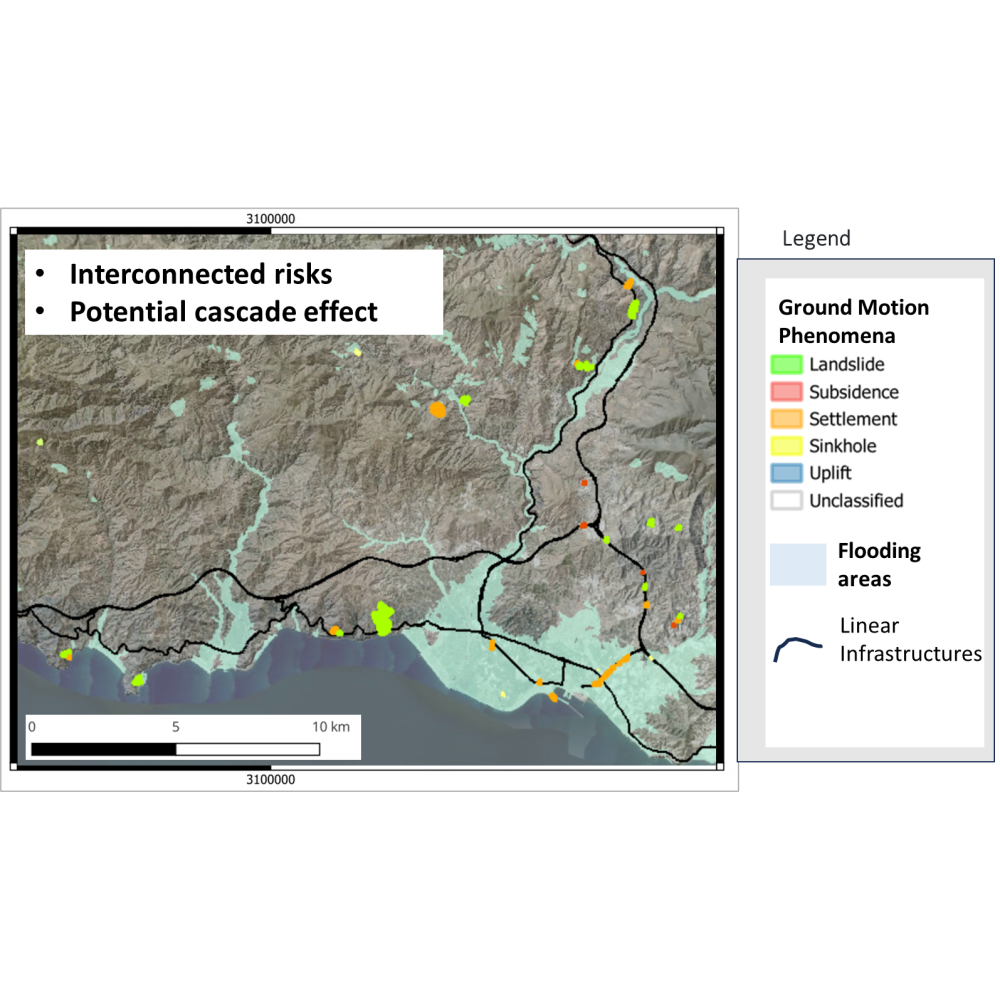 RASTOO-DoS ADA Map - potential interaction among flooding areas ground motion phenomena - Multi Hazard Analysis
