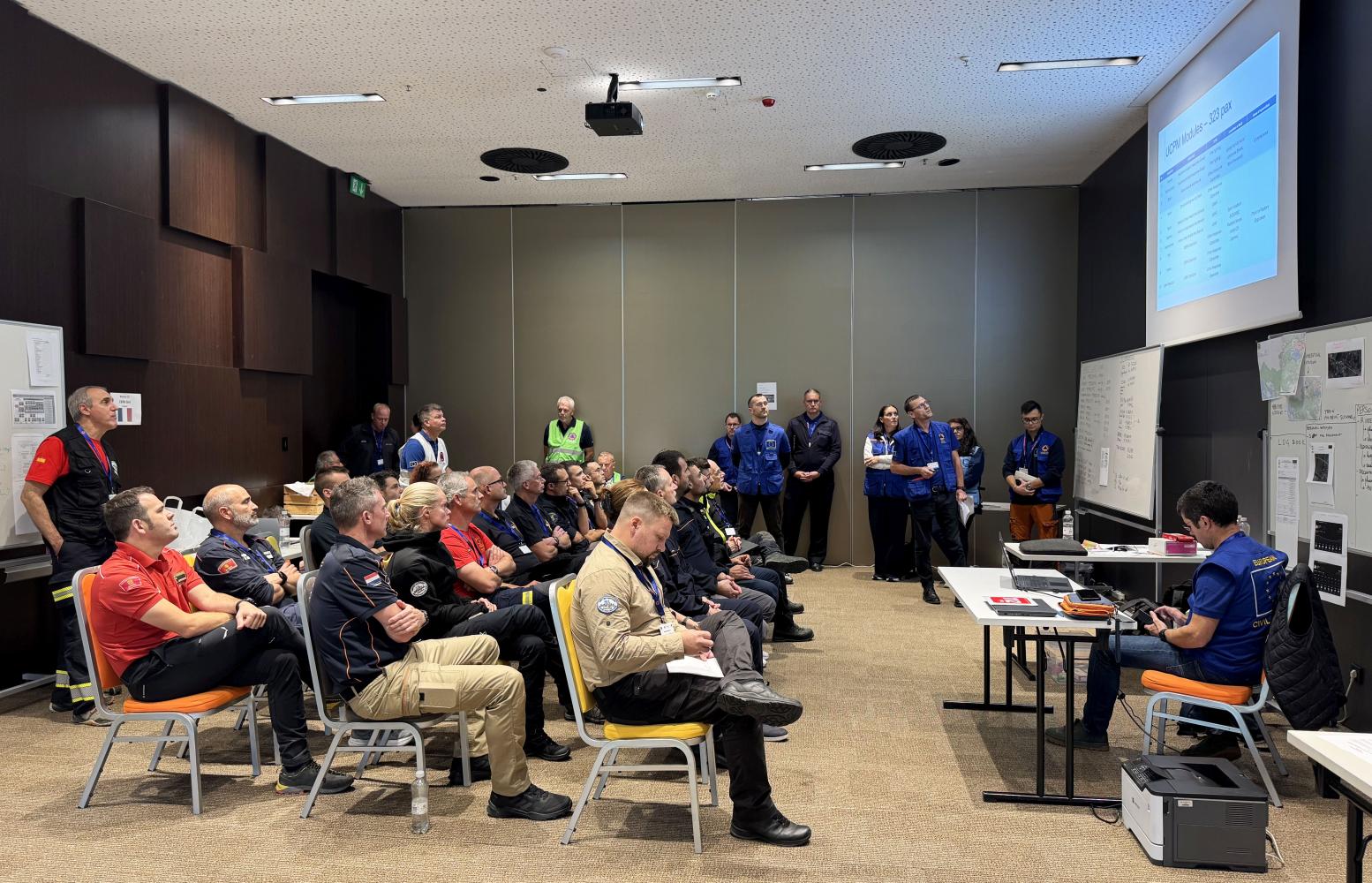 All participants take part in a Team Leaders meeting at the end of the exercise.