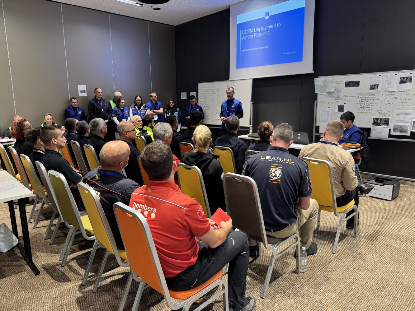 All participants take part in a Team Leaders meeting at the end of the exercise.