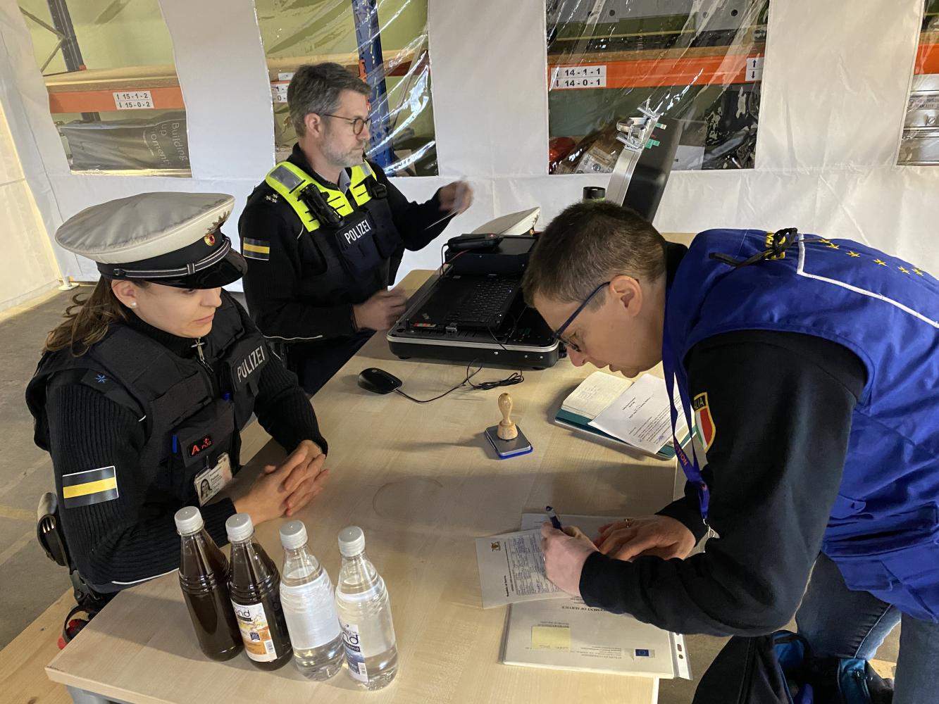 Participants go through the customs and immigration process.
