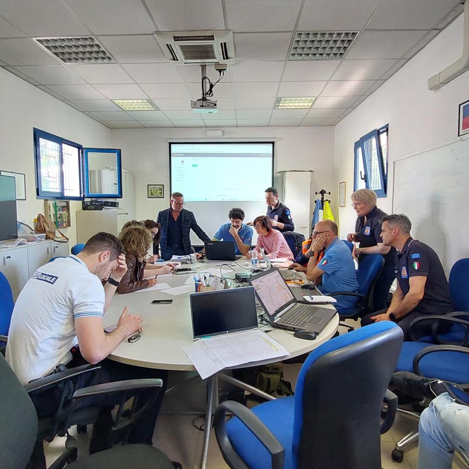 Municipal Operative Centre of Pordenone during the exercise