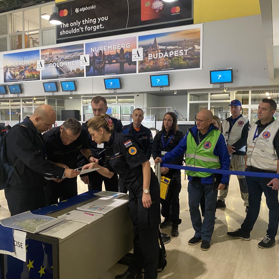 Reception and departure center at the Pula airport.