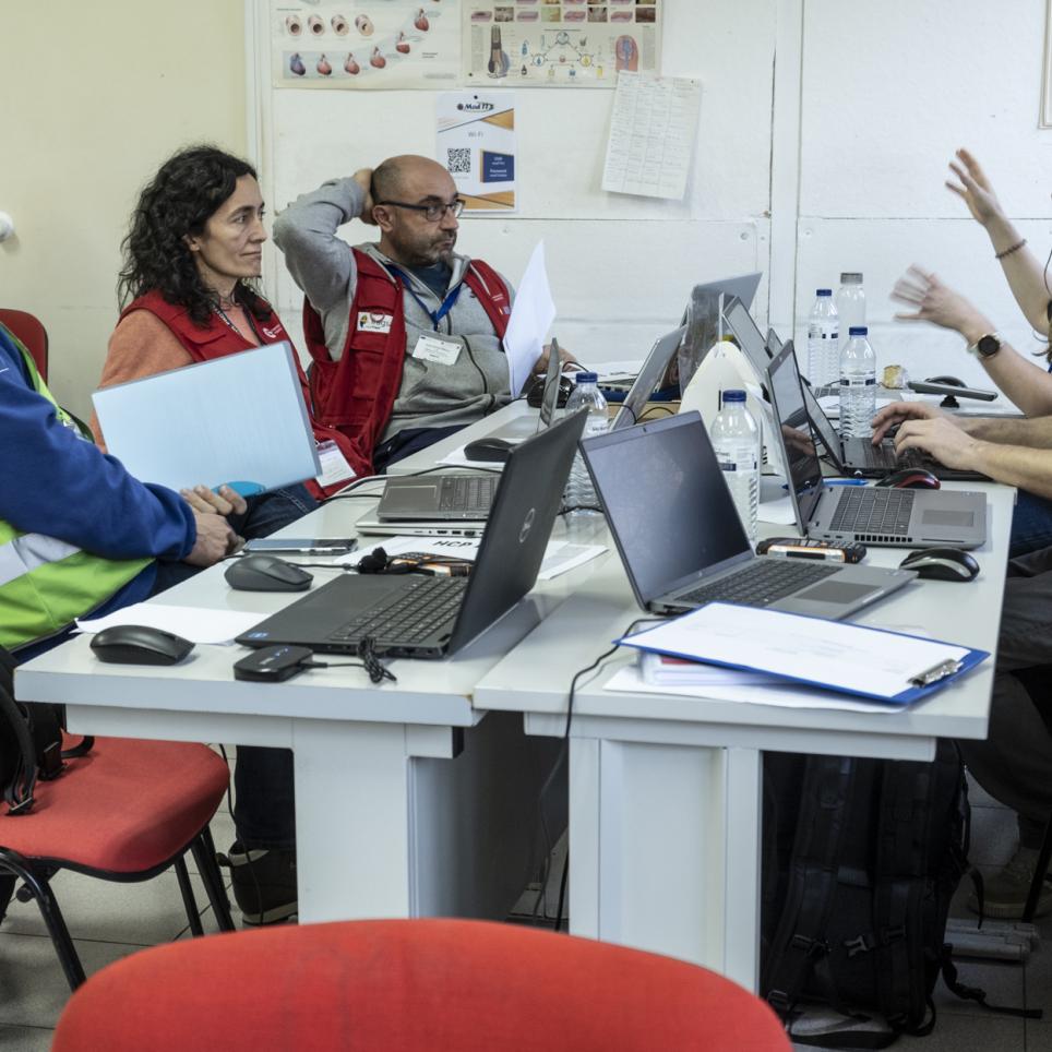 Modules in their workspace, communicating with their Coach/Trainer.