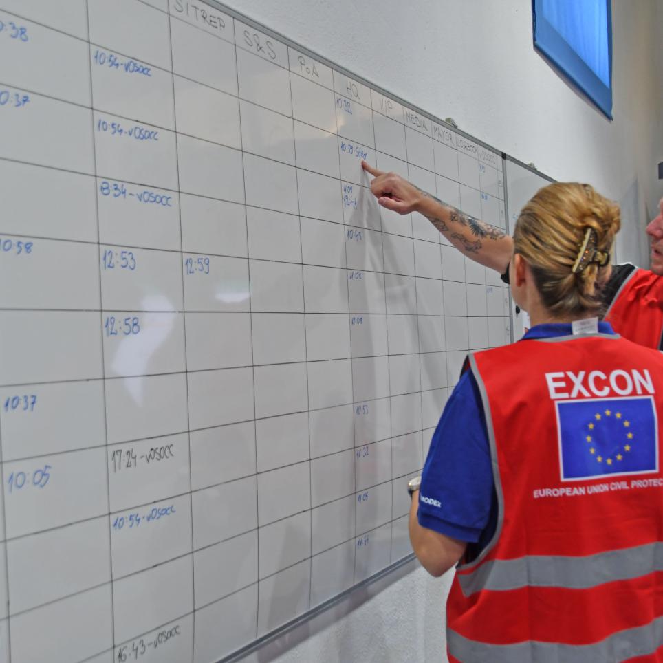 EXCON keeping track of all the injects and events in the exercise.