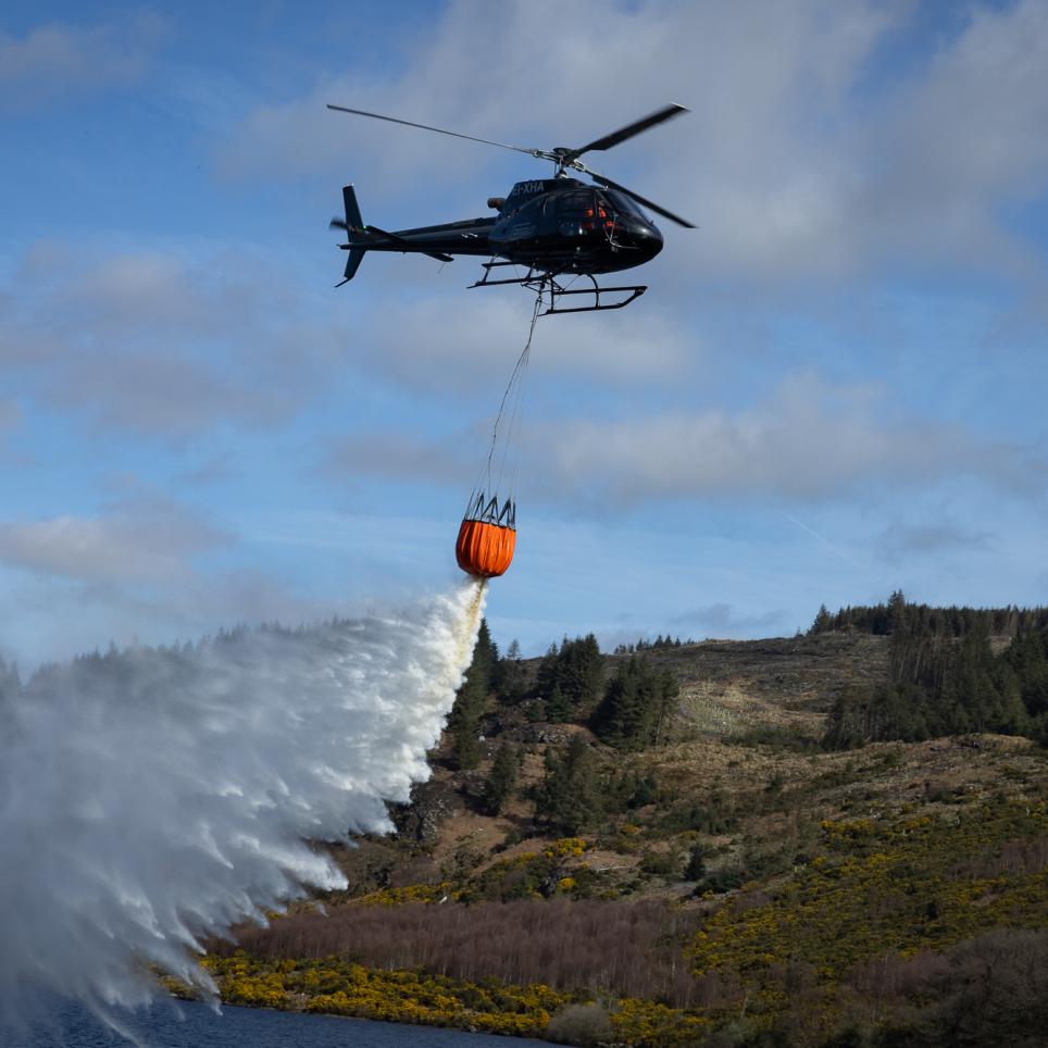 Fire extinguisher helicopter